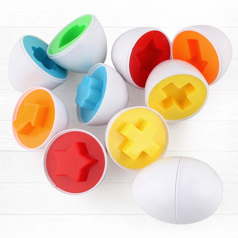 12 Matching Eggs Montessori Sensory Baby Toys Easter Eggs Chicken Colors Shapes Sorter Learning Educational Toy For  Kids Gifts