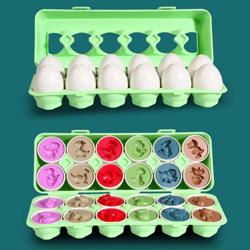 12 Matching Eggs Montessori Sensory Baby Toys Easter Eggs Chicken Colors Shapes Sorter Learning Educational Toy For  Kids Gifts